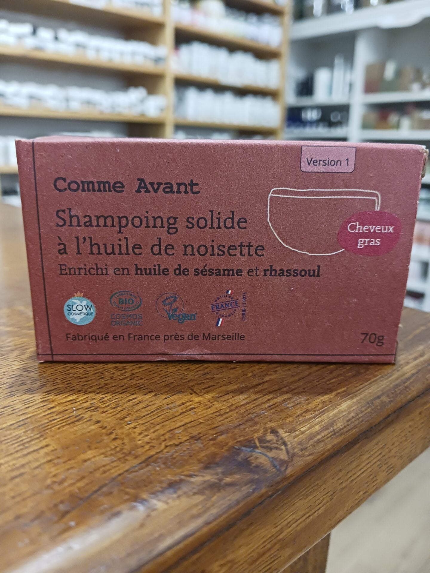 Shampoing solide cheveux gras huile de sésame et rhassoul