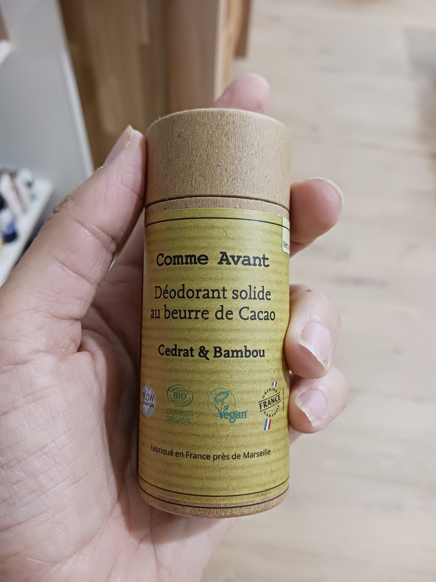 Déodorant solide au beurre de Cacao Cédrat et Bambou
